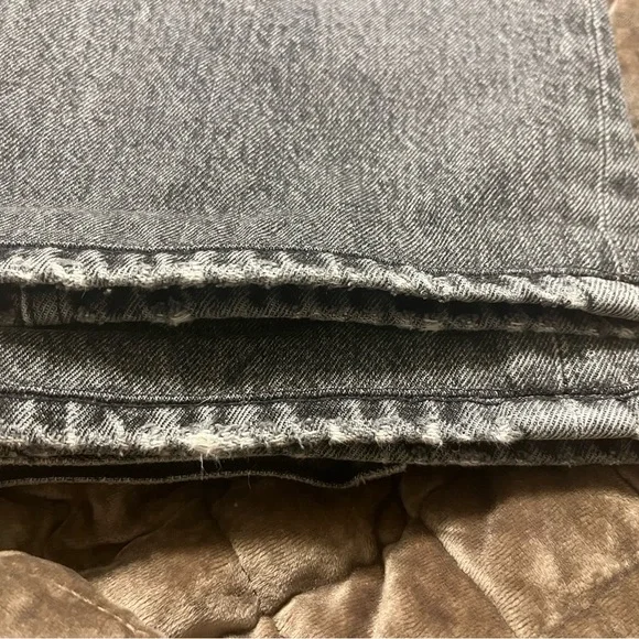 AGOLDE Lana Womens Sz 28 High Rise Straight Leg Jeans Lava Button Fly Frayed Hem - Picture 8 of 11